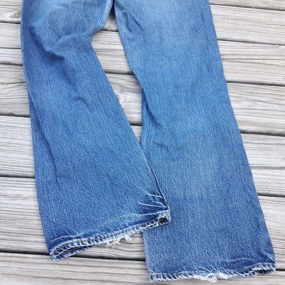 Vintage Jeans Bootcut Handcrafted All Cotton Classic Straight Leg Blue 34W 34L - Picture 2 of 15